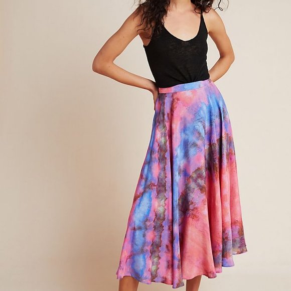 Anthropologie Joni Tie-dye Midi Skirt Size XS